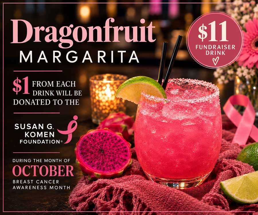 Dragonfruit Margarita drink special from Highwater Bar and Grill